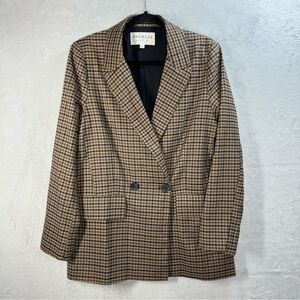 Promesa Women's Large Brown Plaid Blazer NWOT